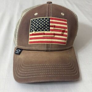 CHEVROLET Baseball Trucker Mesh Rare Hat Cap SnapBack Chevy American Flag Red